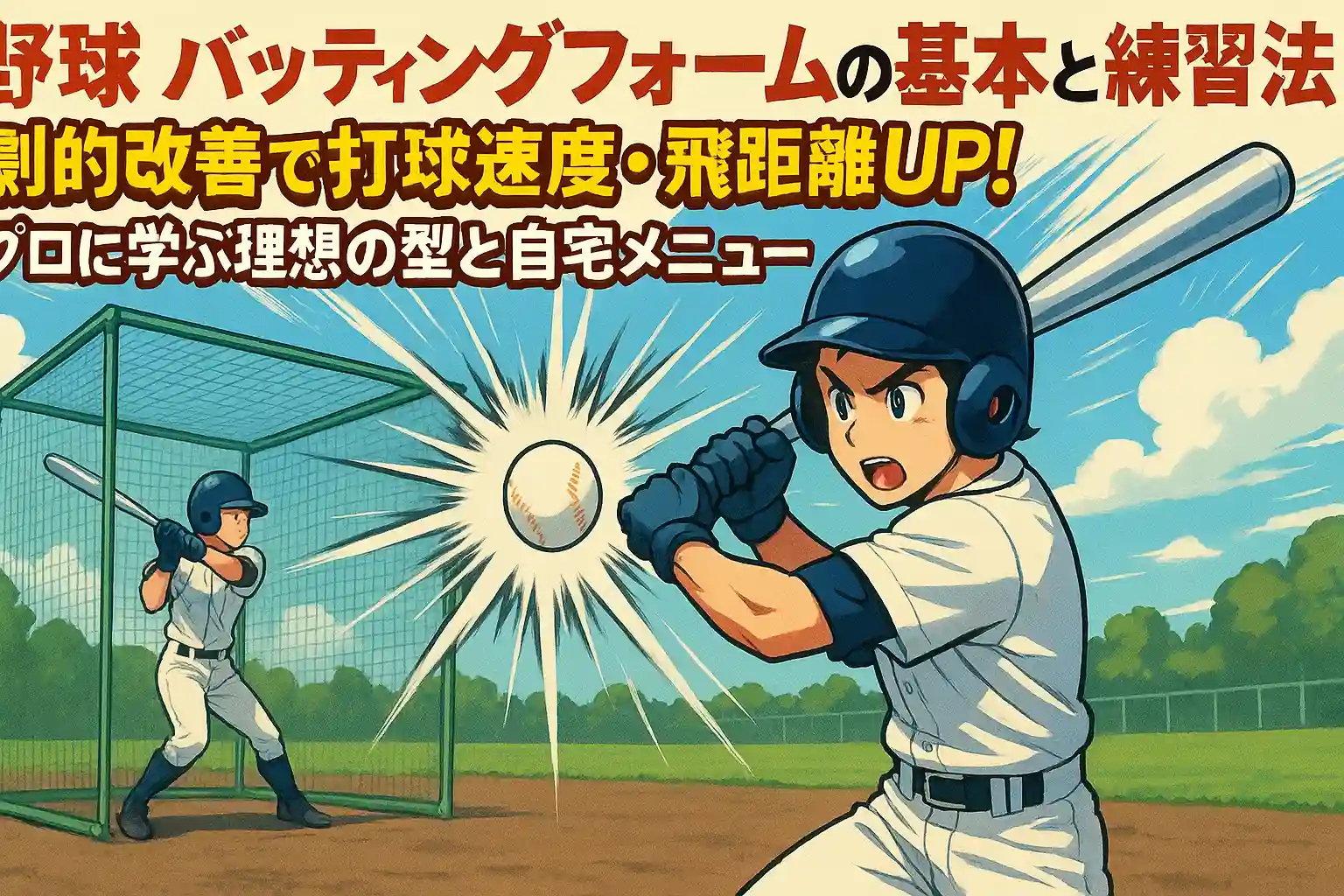 野球 バッティングフォームの基本と練習法｜劇的改善で打球速度・飛距離UP！プロに学ぶ理想の型と自宅メニュー