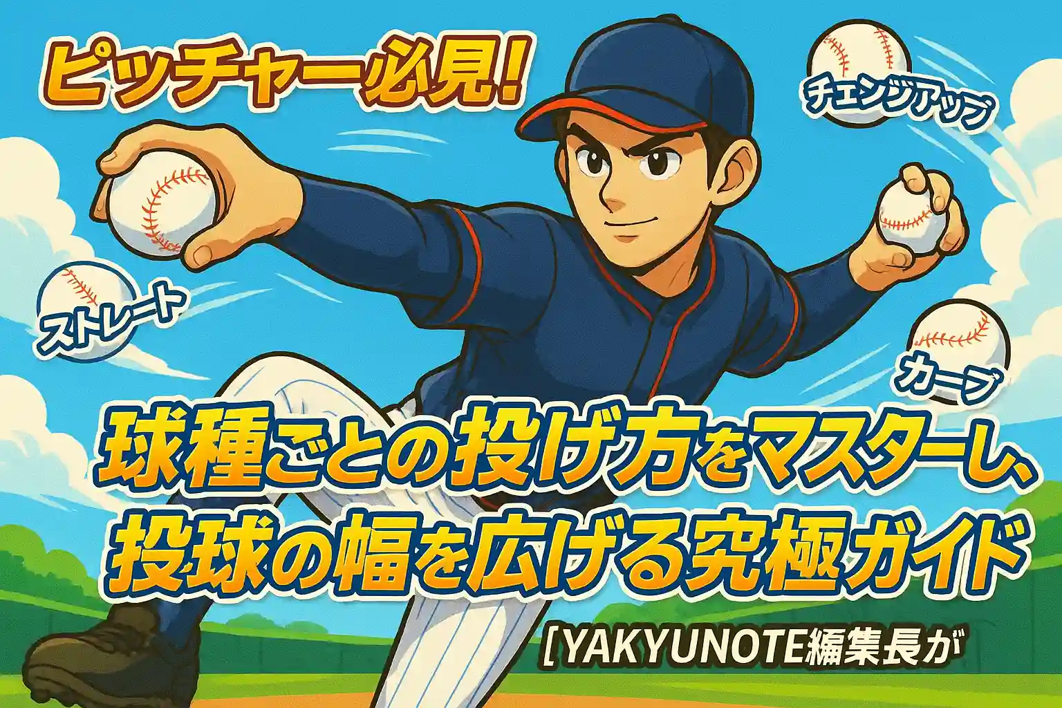 【主な球種一覧】ピッチャー必見！球種ごとの投げ方をマスターし、投球の幅を広げる究極ガイド