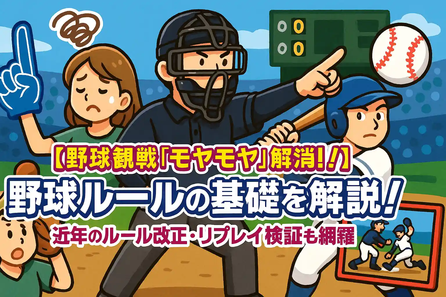 【野球観戦「モヤモヤ」解消！】野球ルールの基礎を解説！近年のルール改正・リプレイ検証も網羅