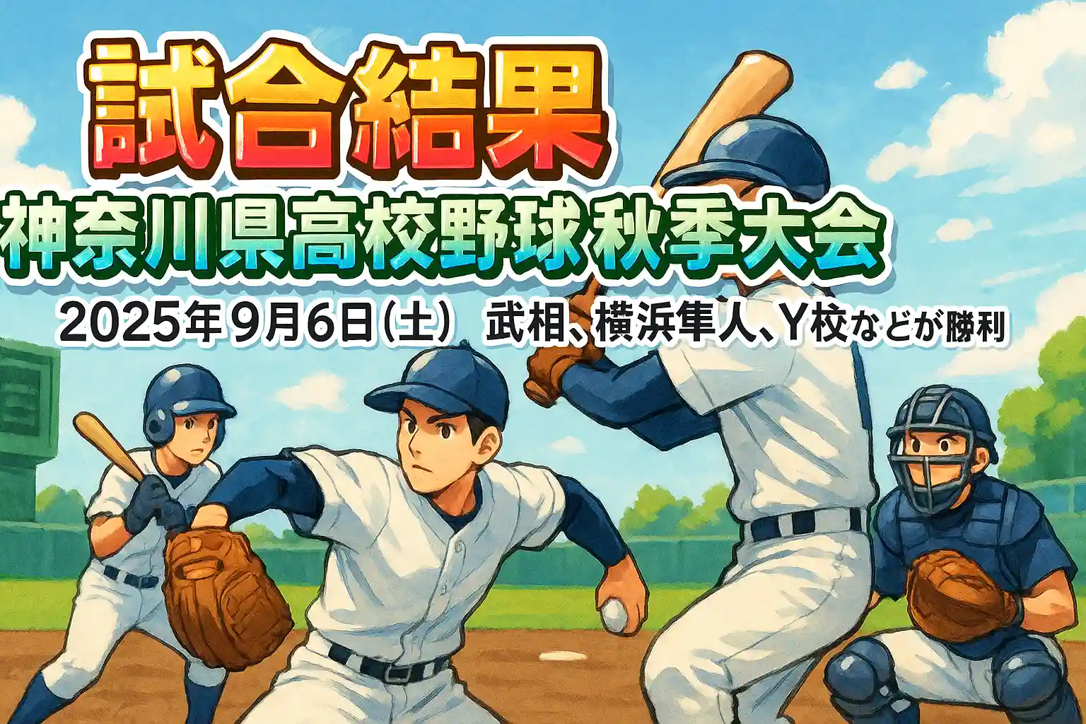【試合結果】神奈川県高校野球秋季大会 2025年9月6日（土）武相、横浜隼人、Y校などが勝利　